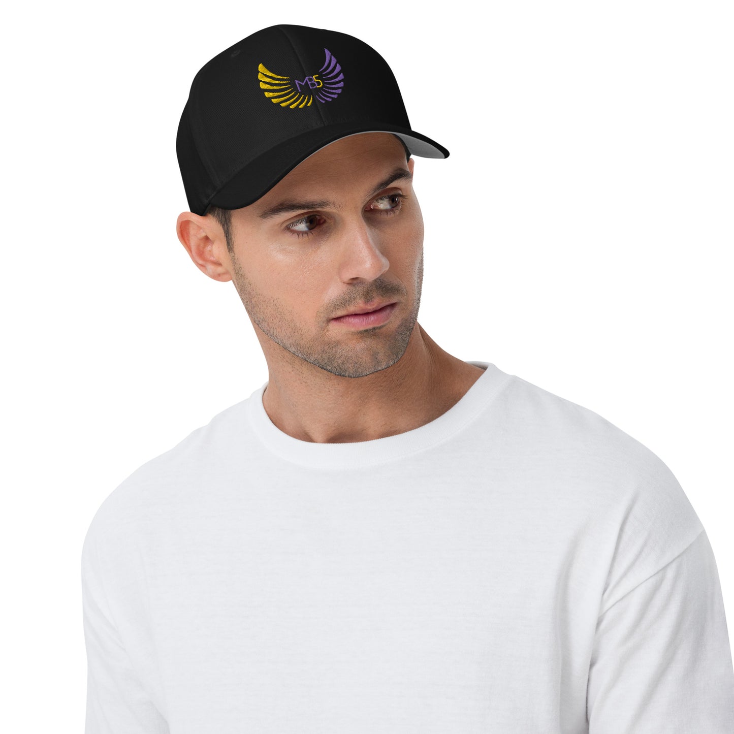 MB5 Purple & Gold Embroidered Logo Structured Twill Cap